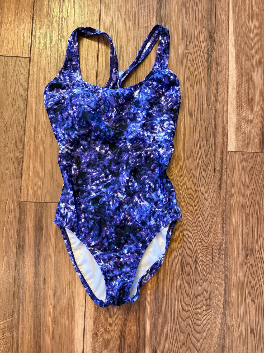 Speedo womens Blue & Purple Swirl One-Piece Swimsuit